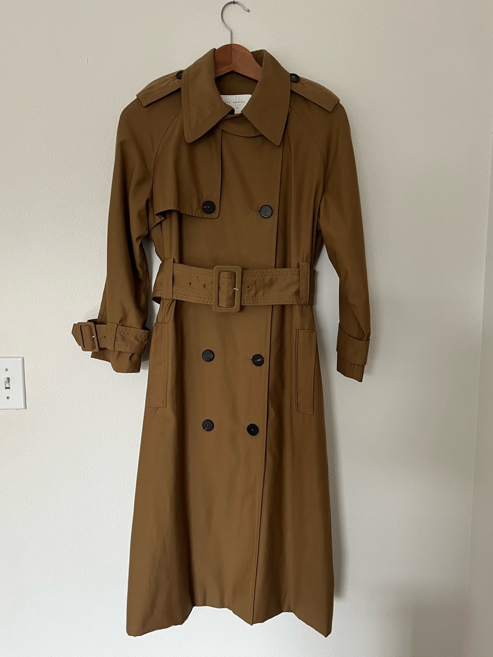 Zara Woman Outerwear Autumn/Winter Brown Trench Coat with Belt